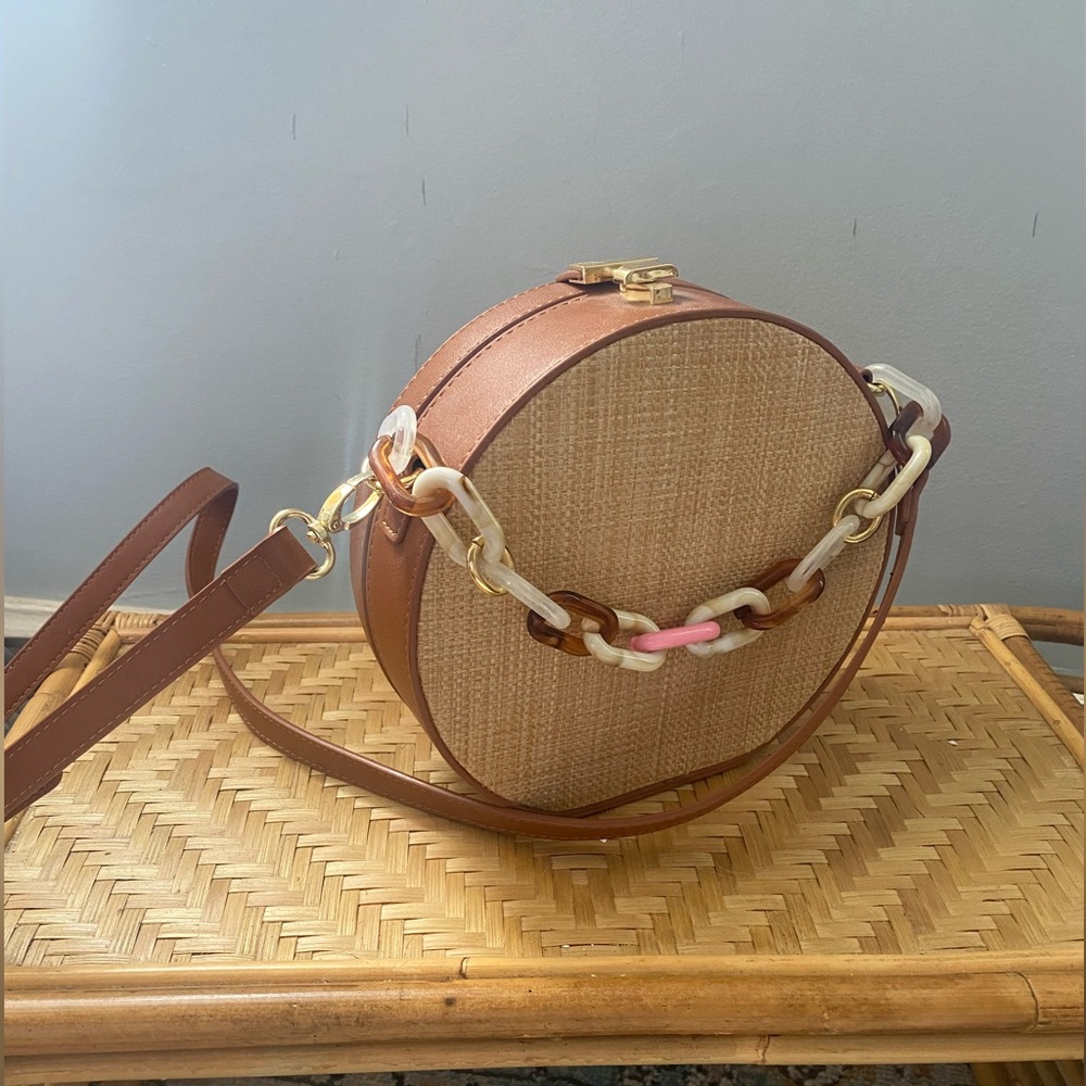 Rattan Round Cross Body Bag